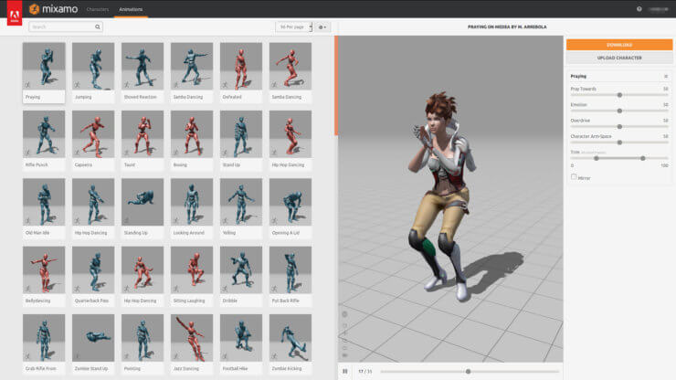 mixamo screenshot